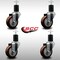 Service Caster 3.5'' SS Maroon Poly Wheel Swivel 1-3/4'' Expanding Stem Caster Set, 4PK SCC-SSEX20S3514-PPUB-MRN-134-4 - alternate 3